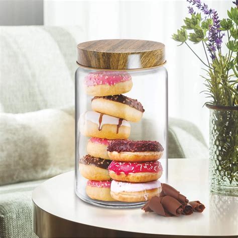 TREO BOROSILICATE ROUND JAR (WOODEN LID) - Karnatakasteels By TKMI ...