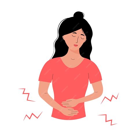 Premium Vector | Woman with abdominal pain painful menstruation ...