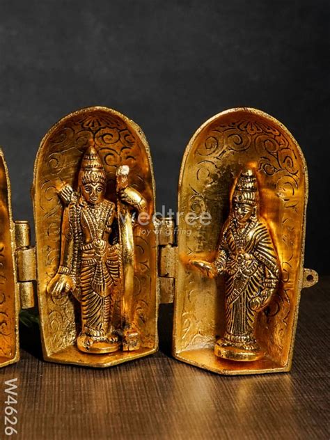 White metal gold finish Ram darbar folding type - W4626 – Wedtree