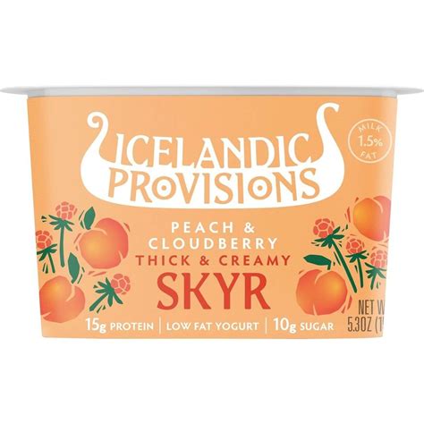 Icelandic Provisions Skyr - Peach & Cloudberry, 5.3 oz | Central Market ...