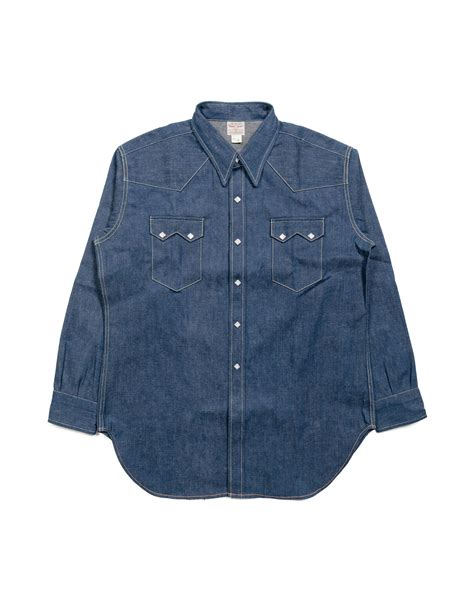 The Real McCoy's MS22003 Denim Western Shirt / Sawtooth Indigo