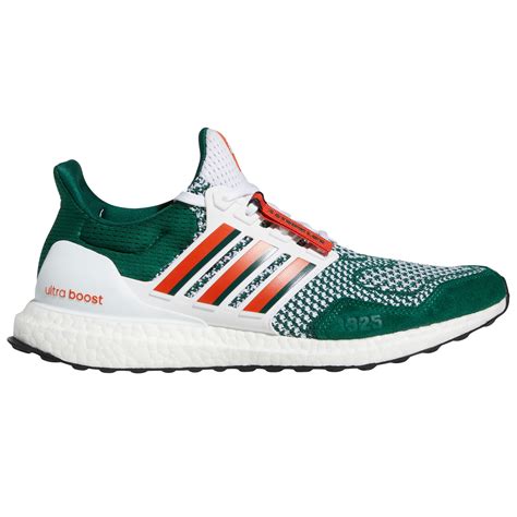 adidas Green/White Miami Hurricanes Ultraboost 1.0 Running Shoe