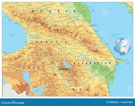 Global Map Caucasus Mountains