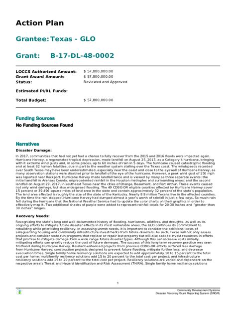 Fillable Online Action Plan PDF - Recovery Texas Fax Email Print ...