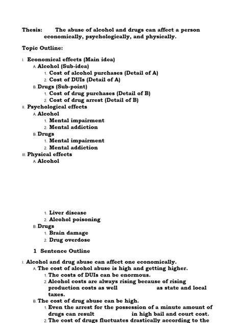 Image result for Topic Sentence Outline Example