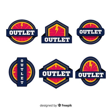 Moderne Set Outlet-Abzeichen | Kostenlose Vektor