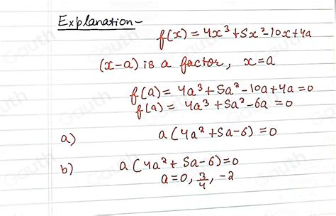 Solved: f(x)=4x^3+5x^2-10x+4a x∈ R where a is a positive constant ...