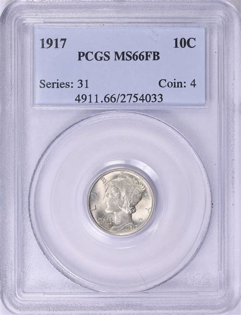 1917 Mercury Dime PCGS MS-66 FB (Item 1938731) | GreatCollections Coin ...