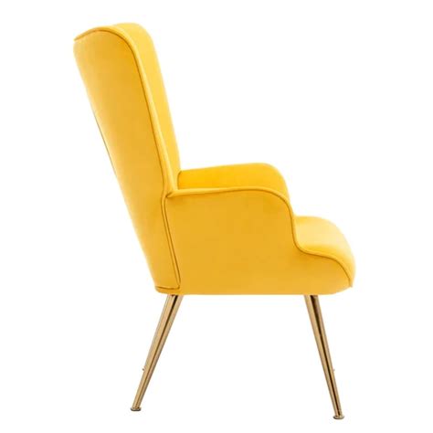 Modern Wide Tufted Velvet Wingback Chair