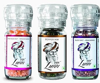 LUNN Combo of Natural Fine Pink Rock Salt (Sendha Namak) With Black ...