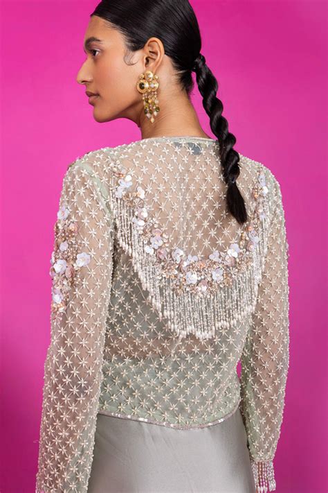 Elisha Wadhwani - Intricacy Ivory Jacket Set - Elahe