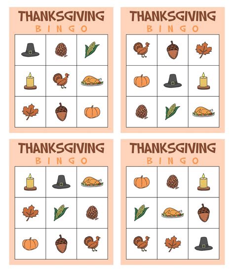 Bingo Thanksgiving Printables