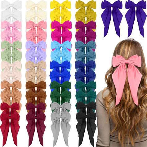 Amazon.com : Mimorou 50 Pack Big Hair Bows Bulk Silky Satin Oversized ...