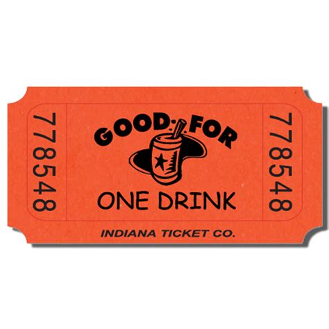 Meal Tickets Good For One Drink Ticket Roll – 2000 Stubs, 8 Color ...