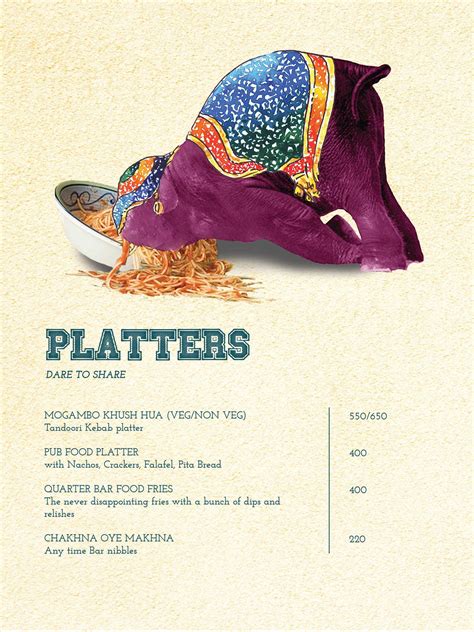 Menu at House of TGIP, Dehradun