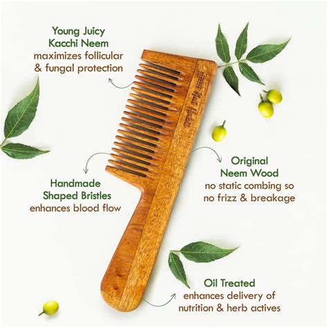Nat Habit Kacchi Neem Wooden Fine Tooth Comb