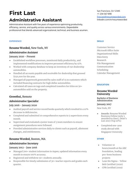 Image result for Examples of CV for Computer Assistant