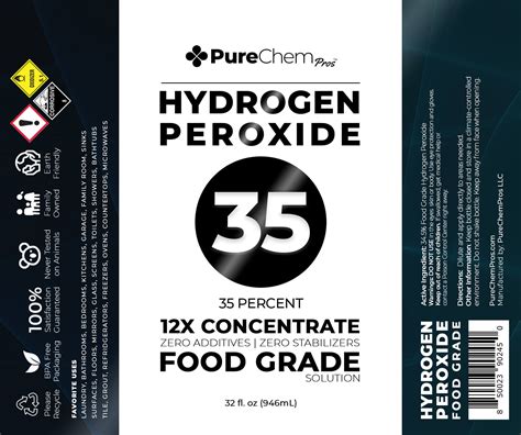 35% Food Grade Hydrogen Peroxide 32 oz - 16 Pack