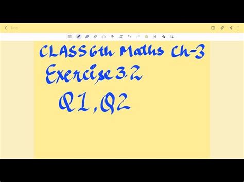 Class6th Maths chapter 3 Exercise 3.2 Q1and Q2 Video Lecture - Class 6