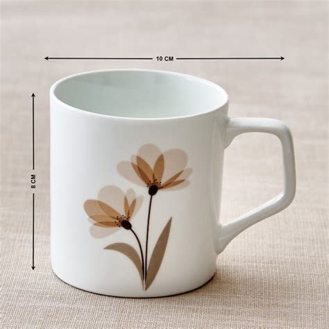 Buy Mandarin Monalisa Set of 6 Bone China Floral Print Coffee Mugs ...