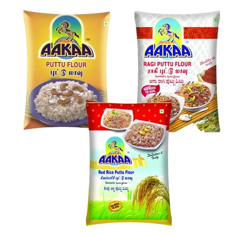 Aakaa instant puttu flour combo pack of Puttu, Ragi puttu, Red Rice ...