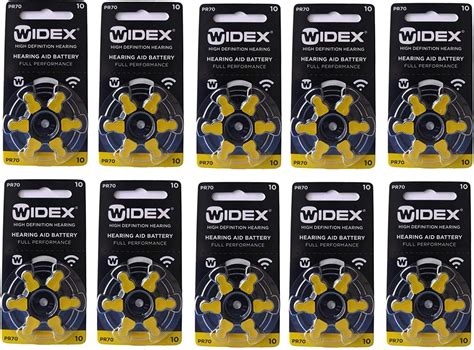 Widex hearing aid battery Size 312 (PR41) (10 Packets = 60 batteries ...