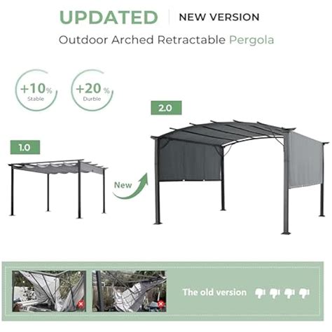 LUXIJOY 12 x12 Arched Outdoor Pergola for Deck, Outdoor India | Ubuy