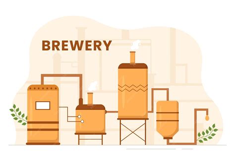 Premium Vector | Brewery Production Process with Beer Tank and Bottle ...