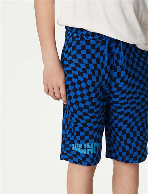 Buy Cotton Rich Checked Shorts at Marks & Spencer