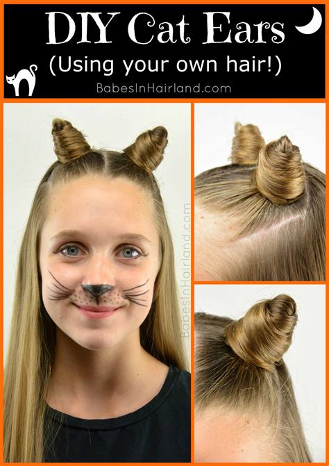 Cat Ears Using Your Own Hair #2 | Halloween Hairstyle - Babes In ...