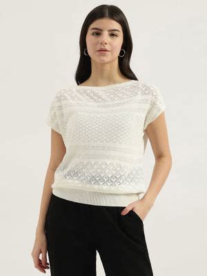 Buy United Colors of Benetton Boat Neck Self Design Top (XS) Online