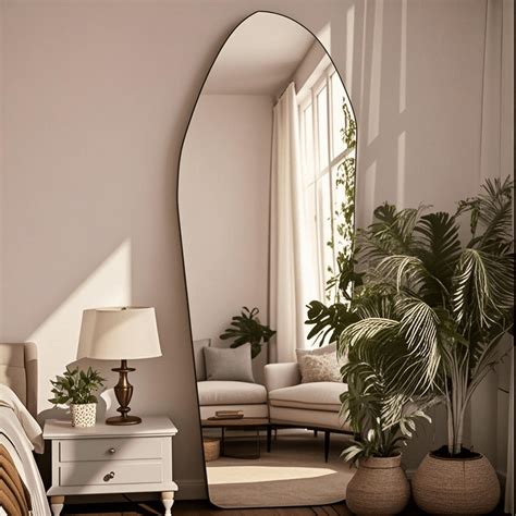 Gleamira 67.1"x24" Irregular Floor Mirror Decorative Full-length Mirror ...