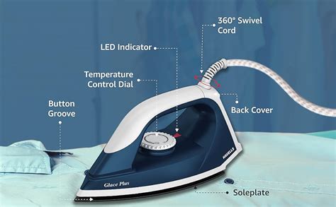 Buy Havells Glace Plus 1000 Watts Dry Iron Press| 2X Non Stick Greblon ...