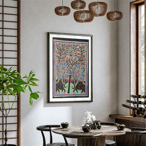 Madhubani Peacock with Elephant, Madhubani Art, Madhubani Painting ...