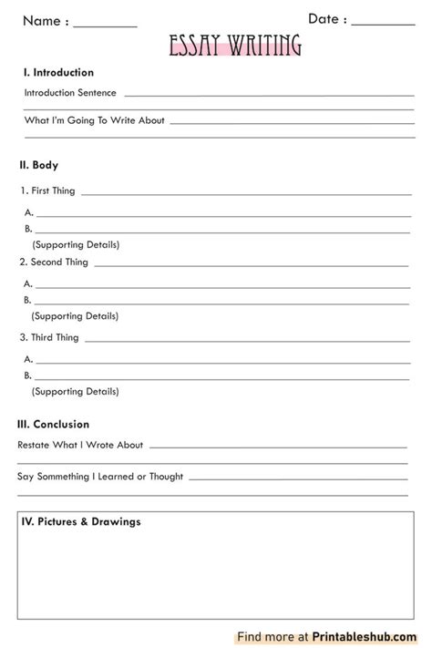 Image result for Printable Essay Outline Worksheet
