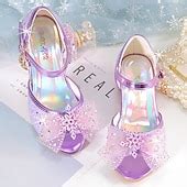 Girls' Pink Glitter Party Shoes – Peep-Toe Design, Bow and Rhinestone ...