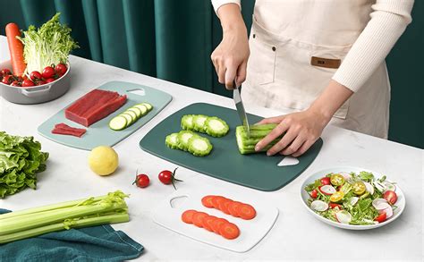 Buy Agabani Kitchen Plastic Cutting Board Set of 3, Professional Multi ...