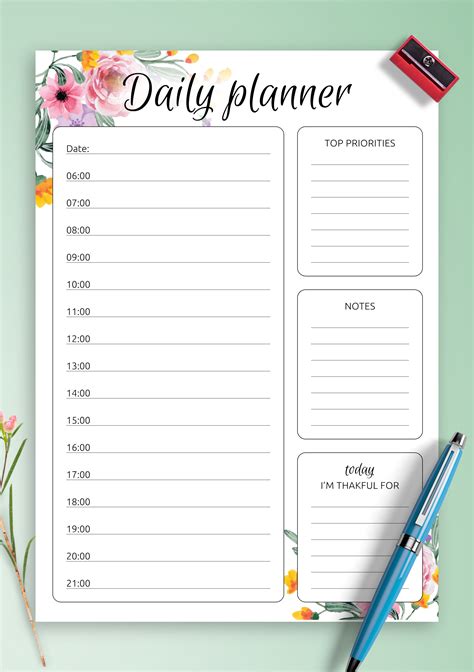 Hourly Itinerary Template