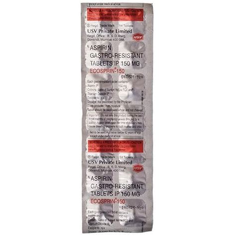 Ecosprin-150 - Strip of 14 Tablets : Amazon.in: Fashion