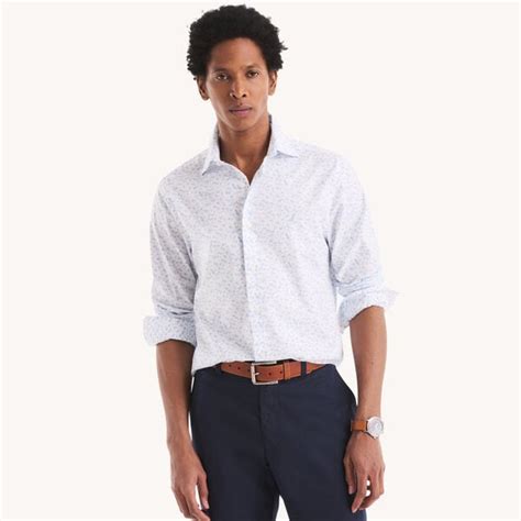 Slim Fit Wrinkle-Resistant Printed Shirt | Nautica
