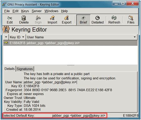 Configuring encryption Jabber + PGP