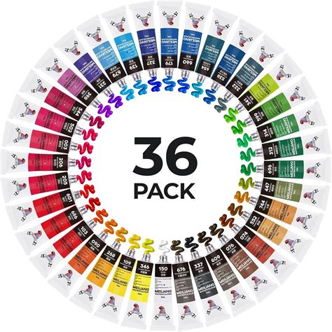 Watercolor Paint Set 36 Vibrant Colors 5ml / 0.17 Fl Oz Tubes ...