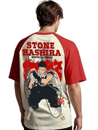 Buy crazymonk Men's Cotton Printed Stone Hashira Oversized Half White T ...