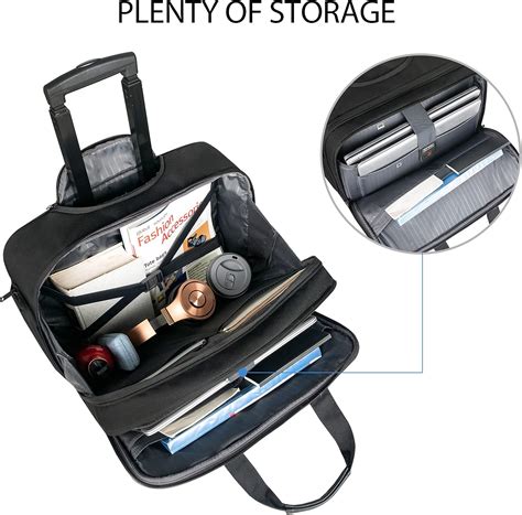Buy EMPSIGN Rolling Laptop Bag, 17.3 inch Computer Bag for Men & Women ...