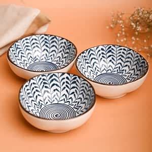 Buy Market99 Ceramic Blue Serving Bowl Set of 3 (100Ml) | Bowls for ...