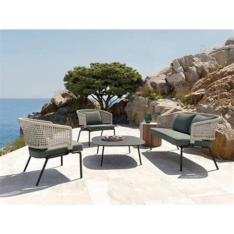DEVOKO 4 Seater Sofa Outdoor Indoor Conversation Patio Rope Furniture ...