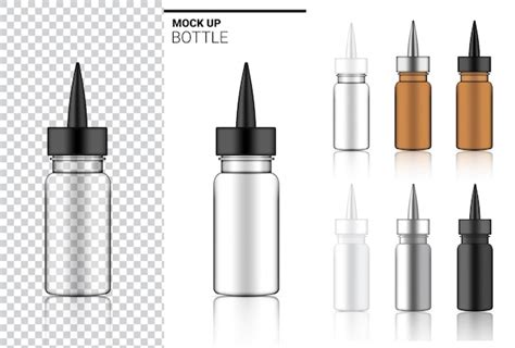 Medicine bottle mock up realistic transparent packaging | Premium Vector