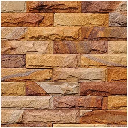 100Yellow® 3D Natural Stone Brick Wall Wallpaper (120 Sq Ft, Self ...