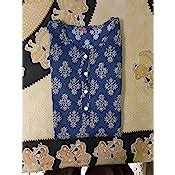 Buy SIDDHANAM Blue Printed 100% Pure Cotton top at Amazon.in