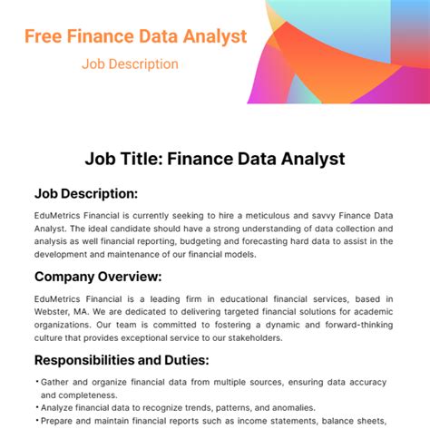 Image result for Data Analyst Job Description Sample